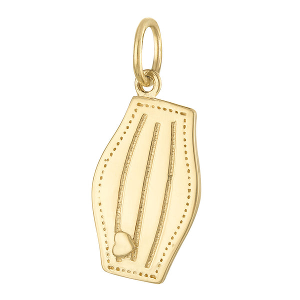 Face Mask Engravable 14K Gold Charm