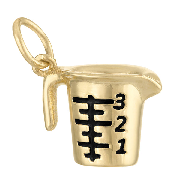 Enamel Measuring Cup 14k Gold Charm