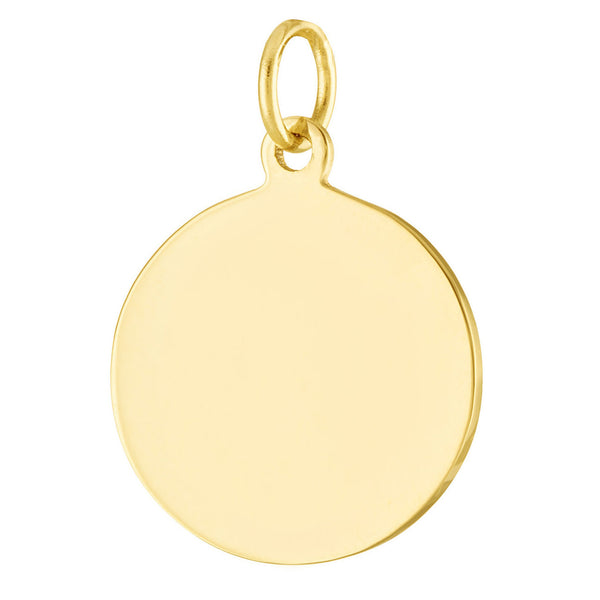 Medium Disc Engravable 14K Gold Charm