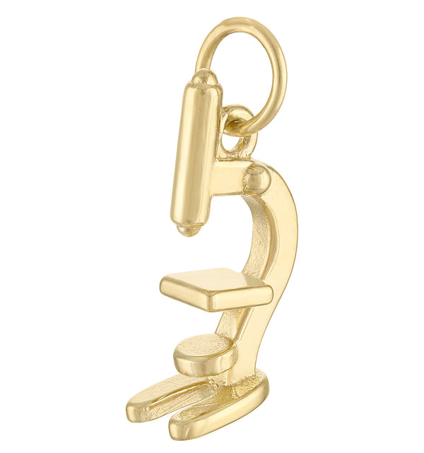 Microscope 14K Gold Charm