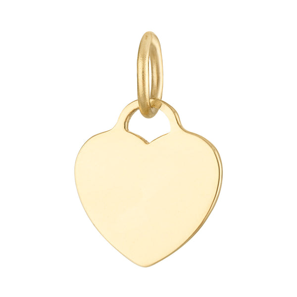Small Initial Heart Lock 14k Gold Charm