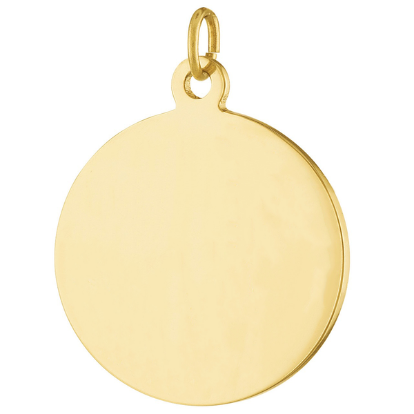 Larger Engravable Disc 14K Gold Charm