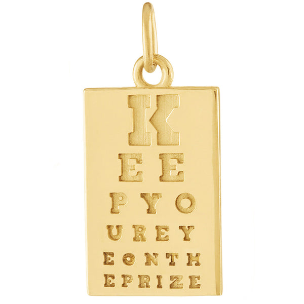 Keep Your Eye on the Prize 14k Gold Charm