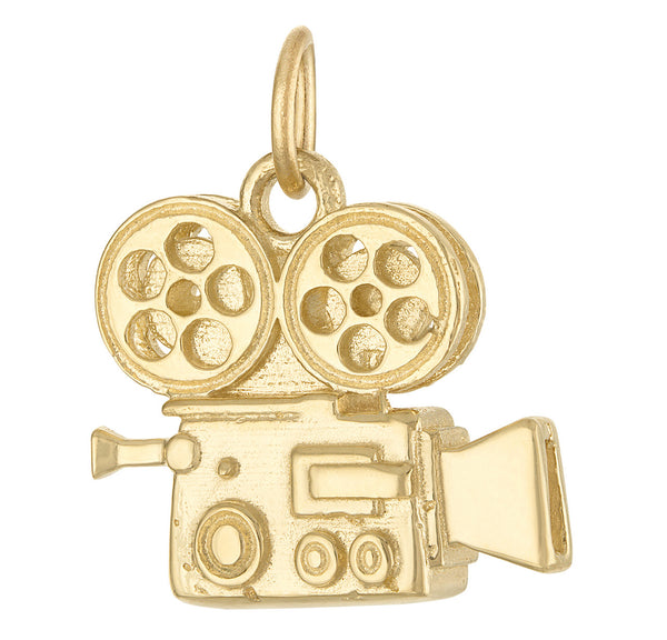 Movie Camera 14K Gold Charm