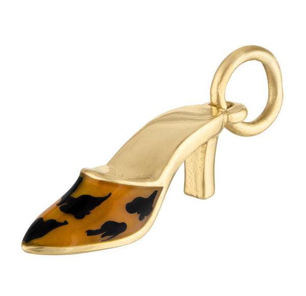 Enamel Leopard Mule 14K Gold Charm