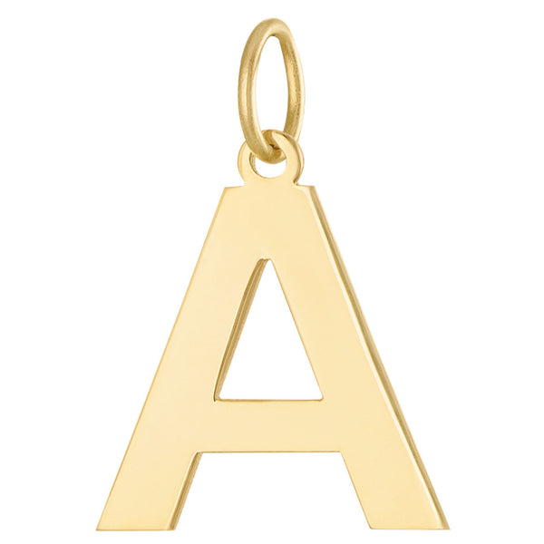 Custom Block Initial Collection 14K Gold Charm