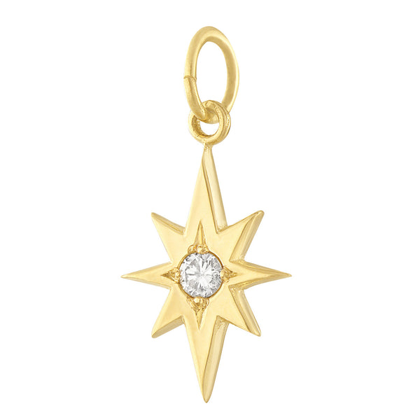 Diamond North Star 14K Gold Charm