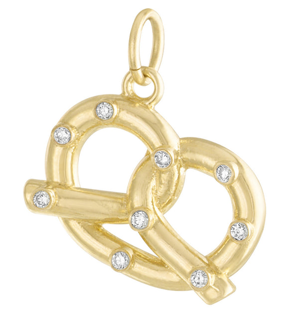 Diamond Pretzel 14k Gold Charm