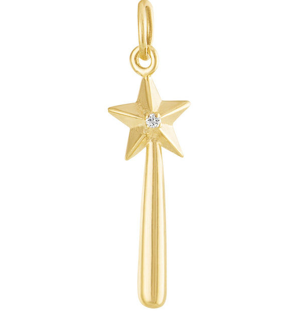 Magic Wand 14k Gold Charm