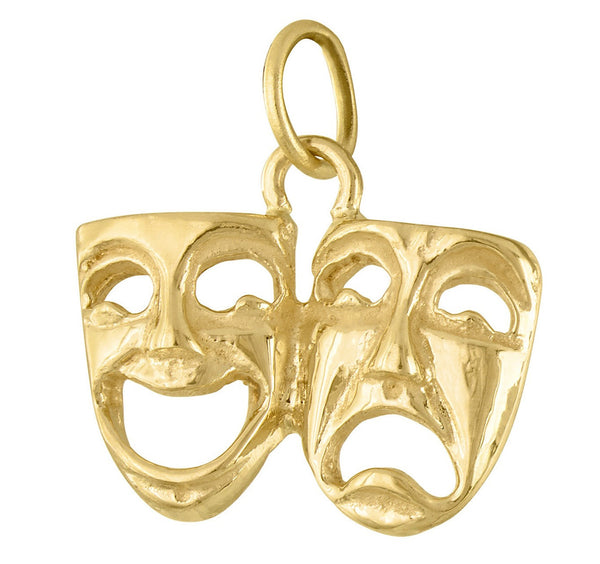 Drama Masks 14K Gold Charm
