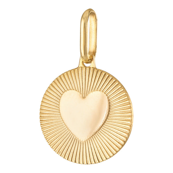 Sweet Heart Engravable Disc 14k Gold Charm