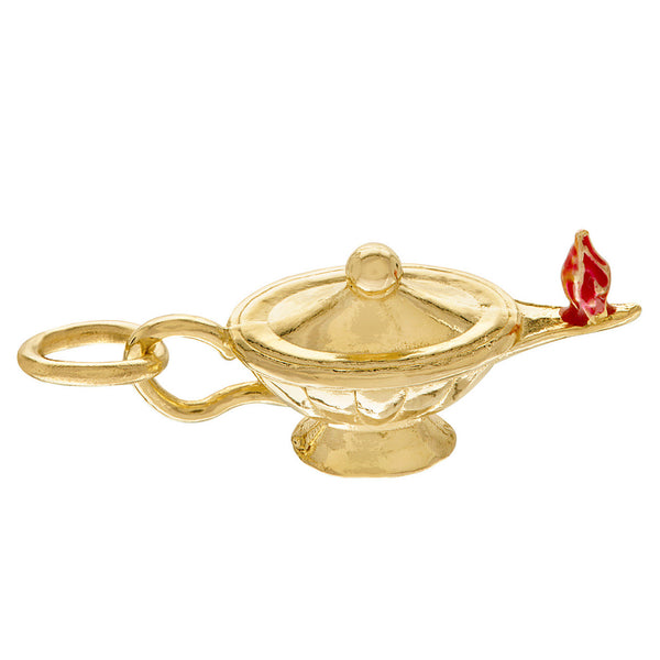 Enamel Genie Lamp 14K Gold Charm