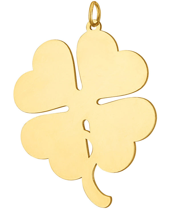 Extra Large Clover Engravable 14K Gold Charm