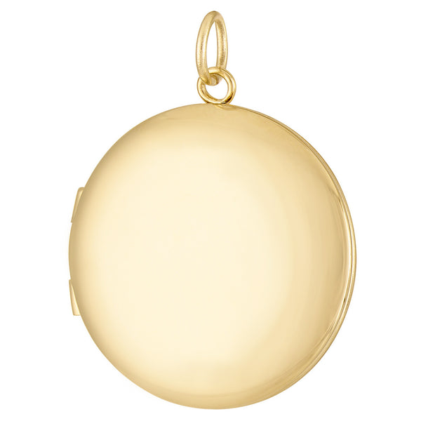 Larger Engravable Round Locket 14k Gold Charm