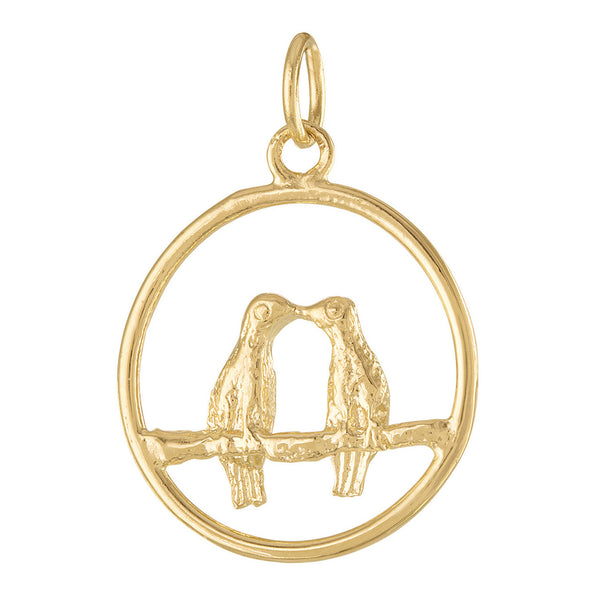 Lovebirds 14K Gold Charm