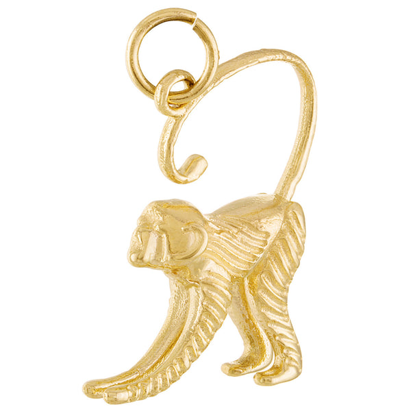 Playful Monkey 14K Gold Charm