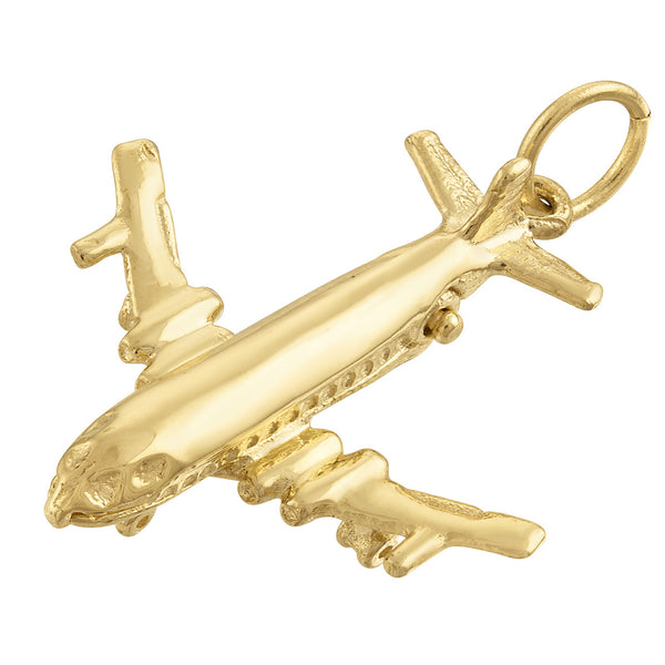 Airplane 14K Gold Movable Charm