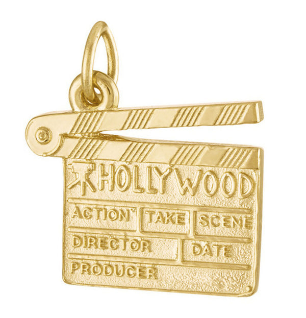 Hollywood Clapperboard 14k Gold Charm
