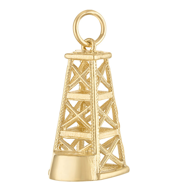 Oil Rig 14k Gold Charm