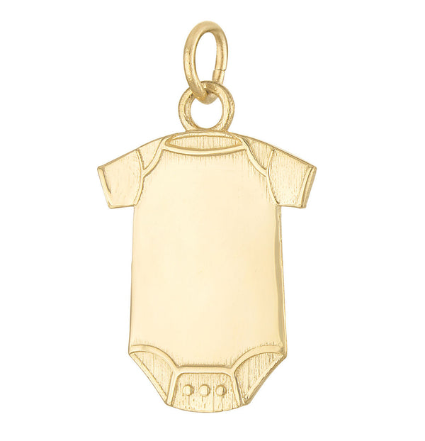 Baby Onesie Engravable 14K Gold Charm