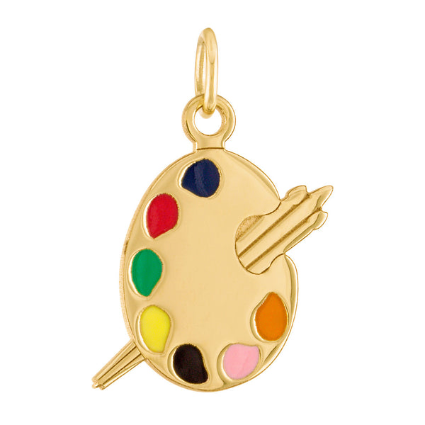Enamel Painter's Palette 14K Gold Charm