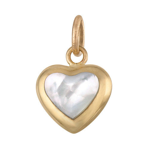 Heart with Mother of Pearl 14K Gold Charm