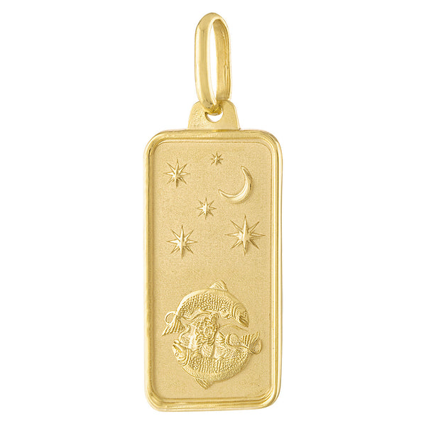 Pisces Zodiac Tag 14K Gold Charm