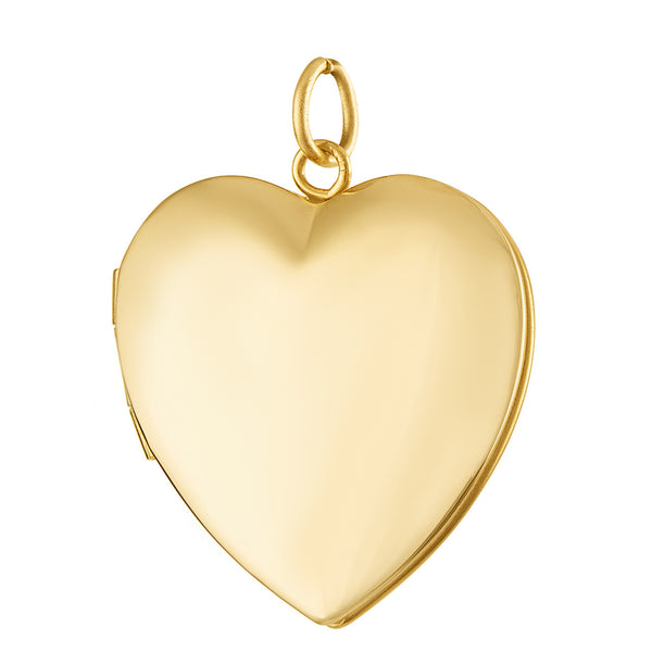 Engravable Heart Locket 14K Gold Charm