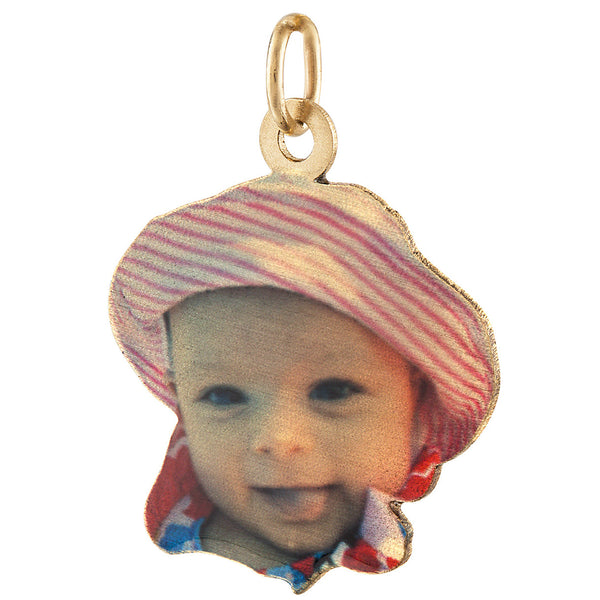 Custom Baby Photo 14K Gold Charm