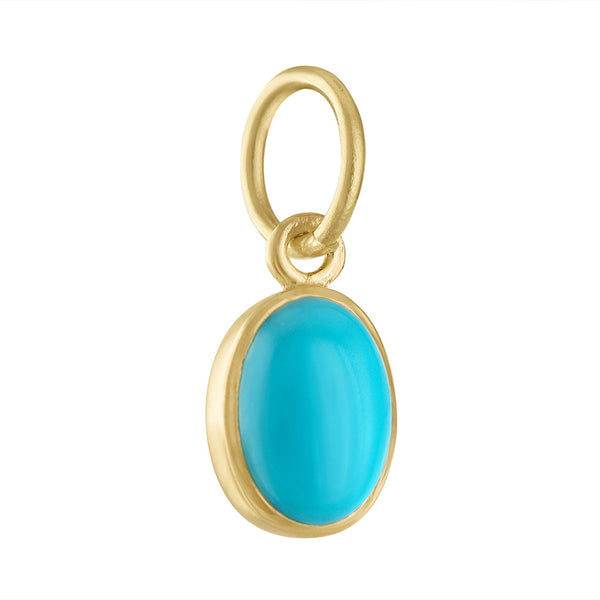 December Turquoise Birthstone 14K Gold Charm