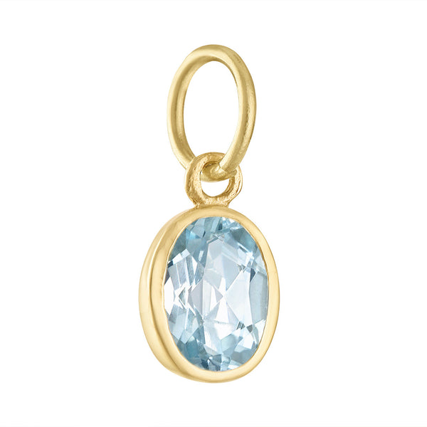March Aquamarine Birthstone 14K Gold Charm