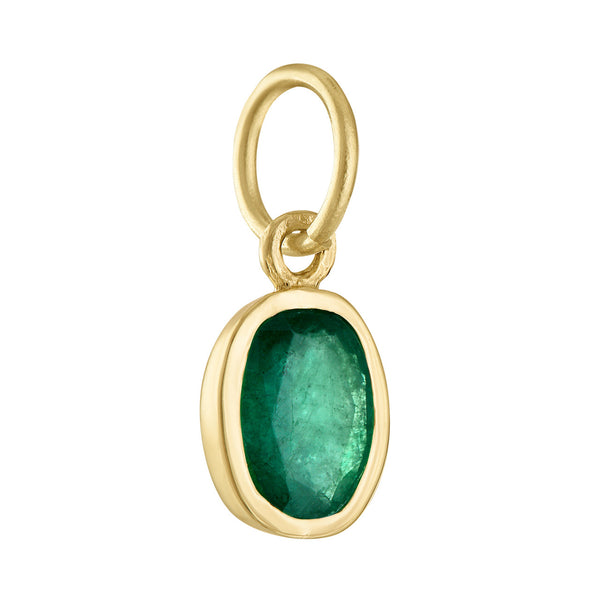 May Emerald Birthstone 14K Gold Charm