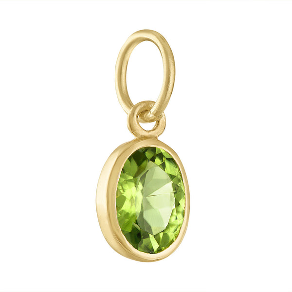 August Peridot Birthstone 14K Gold Charm