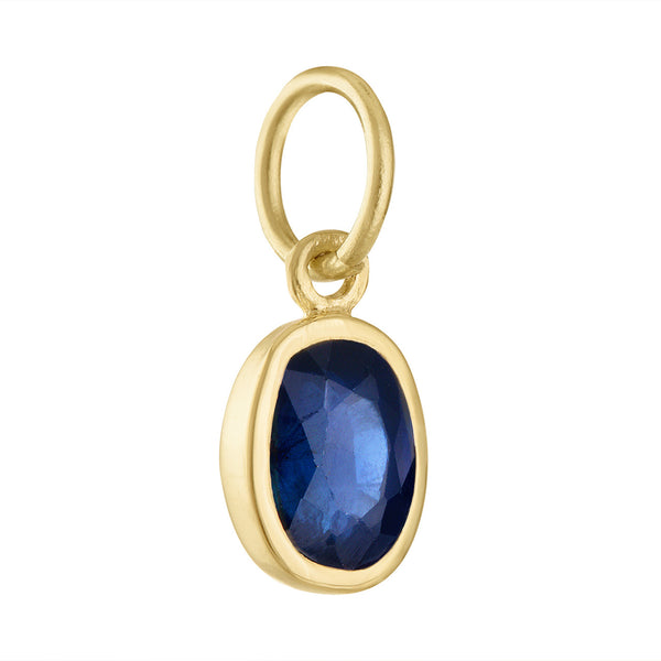 September Sapphire Birthstone 14K Gold Charm
