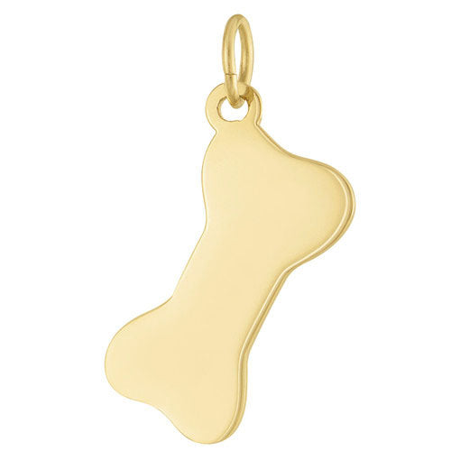 Engravable Dog Bone 14k Gold Charm