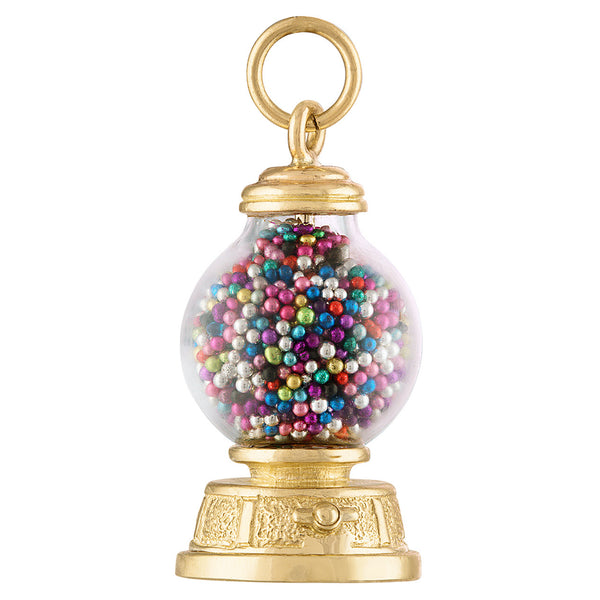 Enamel Gumball Machine 14K Gold Charm