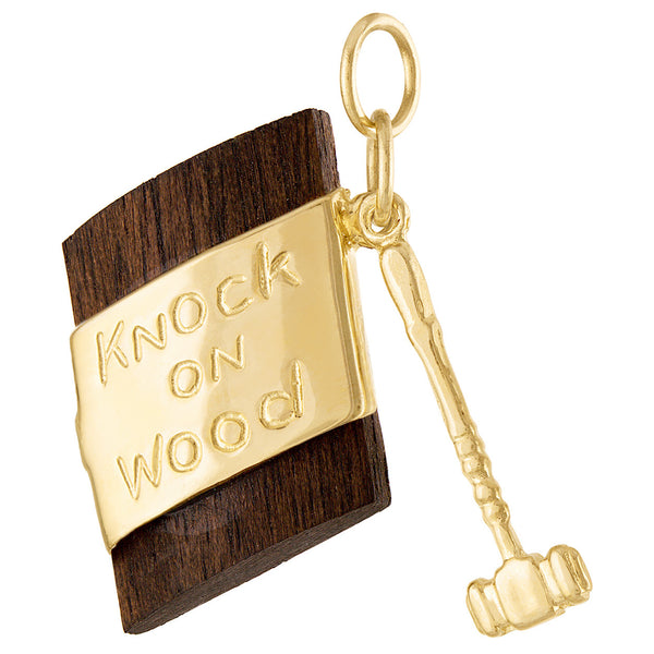 Knock On Wood 14K Gold Charm