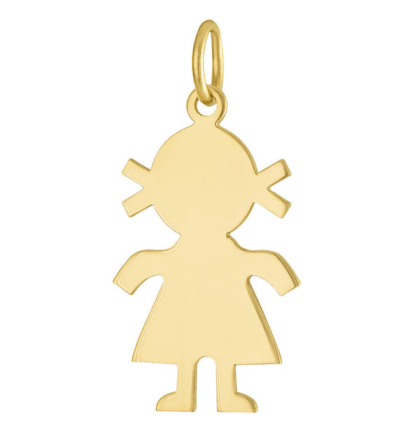Little Girl Engravable 14K Gold Charm