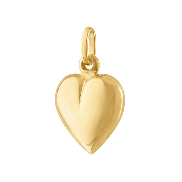 Engravable Small Puffy Heart 14K Gold Charm