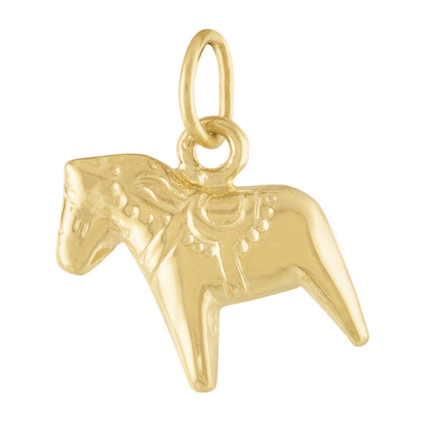 Swedish Dala Horse 14K Gold Charm