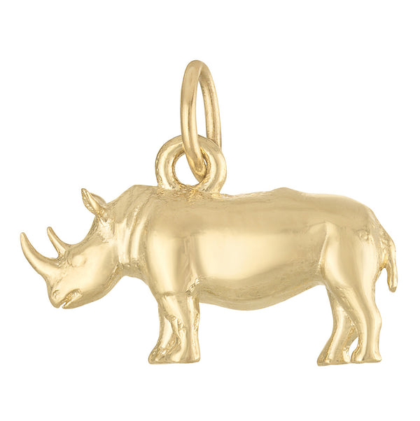 Rhinoceros 14K Gold Charm