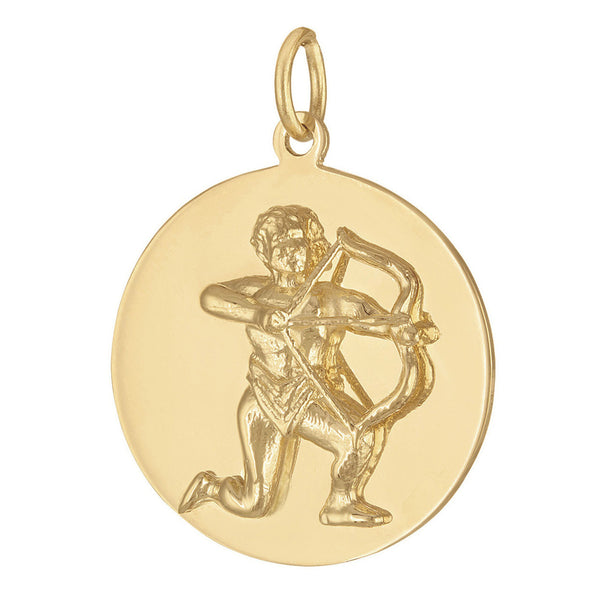 Sagittarius Engravable Zodiac 14k Gold Charm