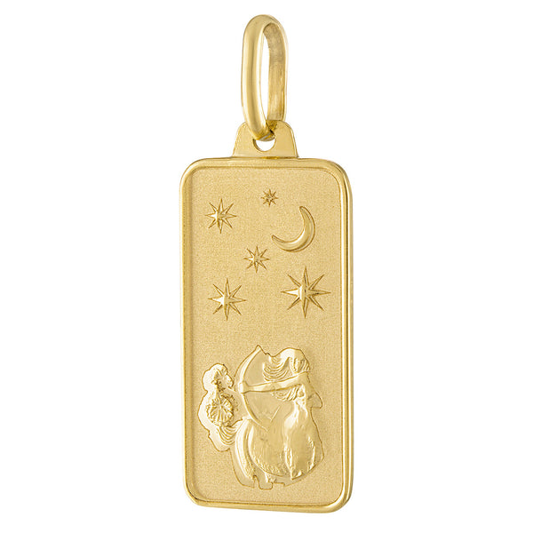 Sagittarius Zodiac Tag 14K Gold Charm