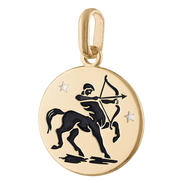 Sagittarius Enamel Zodiac 14K Gold Charm