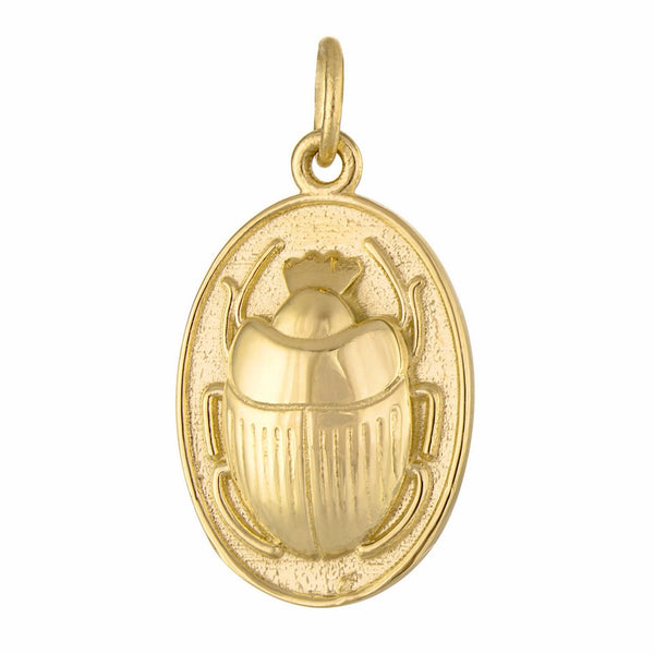 Engravable Scarab 14K Gold Charm
