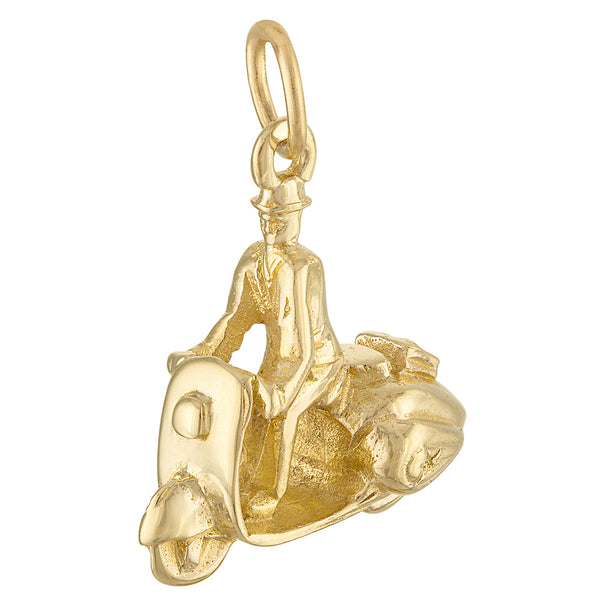 Vintage Moped 9k Gold Charm