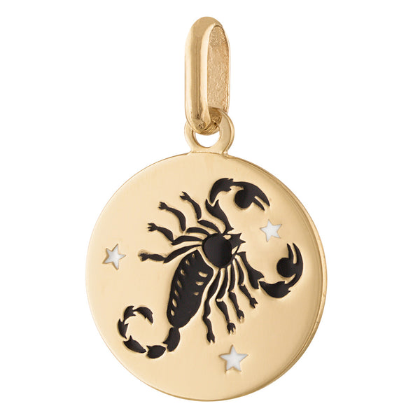 Scorpio Enamel Zodiac 14K Gold Charm