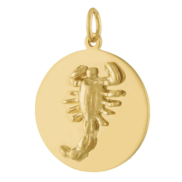 Scorpio Engravable Zodiac 14k Gold Charm