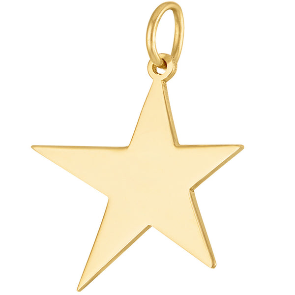 Shooting Star Engravable 14K Gold Charm