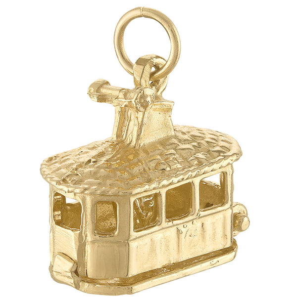 Gondola Lift with Skier 14K Gold Charm